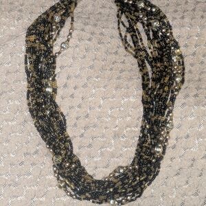 Elegant Black and Gold Beaded Necklace